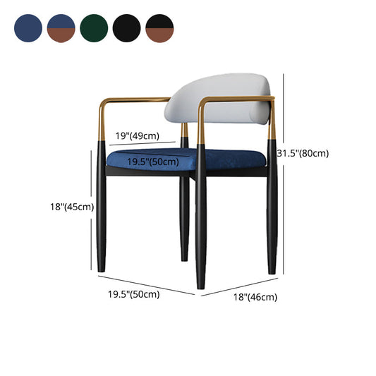 Glam Metal Home Side Chair Open Back Dining Side Chair in Black Clearhalo 'Dining Chairs' 'Dining Tables & Seating' 'dining_chair' 'furn' 'furn_dining_chair' 'Furniture' 'furniture_dining_chair' 'Kitchen & Dining Furniture' 4831597