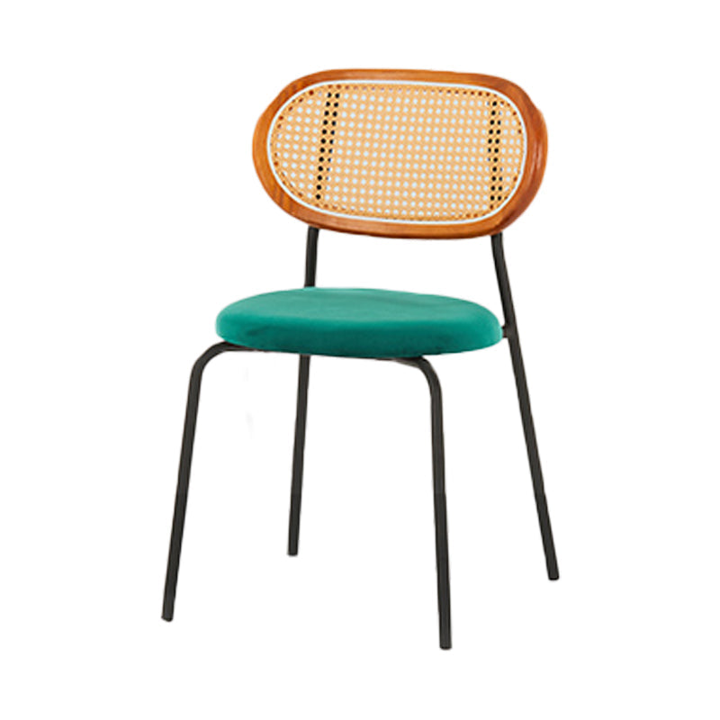 Glam Metal Kitchen and Dining Room Chair Open Back Dining Side Chair Green 1 Piece Clearhalo 'Dining Chairs' 'Dining Tables & Seating' 'dining_chair' 'furn' 'furn_dining_chair' 'Furniture' 'furniture_dining_chair' 'Kitchen & Dining Furniture' 4831608