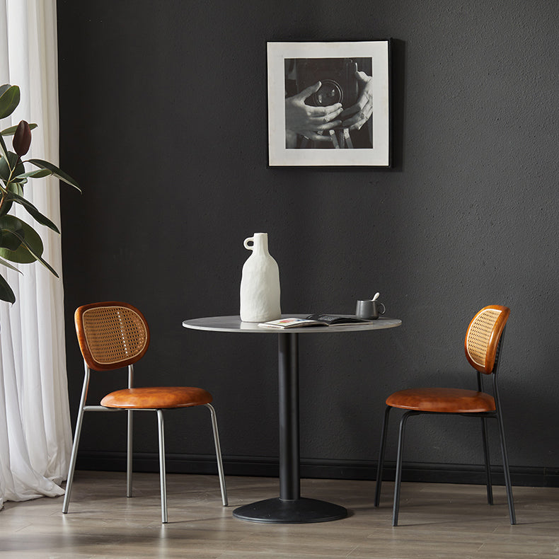 Glam Metal Kitchen and Dining Room Chair Open Back Dining Side Chair Clearhalo 'Dining Chairs' 'Dining Tables & Seating' 'dining_chair' 'furn' 'furn_dining_chair' 'Furniture' 'furniture_dining_chair' 'Kitchen & Dining Furniture' 4831612