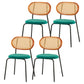Glam Metal Kitchen and Dining Room Chair Open Back Dining Side Chair Green 4 Piece Set Clearhalo 'Dining Chairs' 'Dining Tables & Seating' 'dining_chair' 'furn' 'furn_dining_chair' 'Furniture' 'furniture_dining_chair' 'Kitchen & Dining Furniture' 4831613