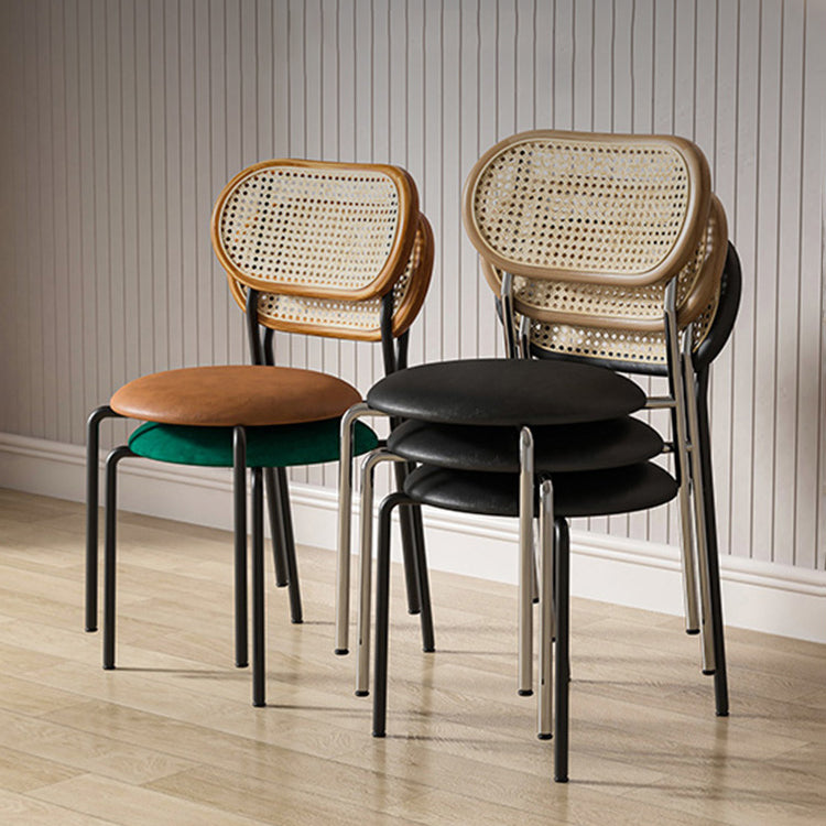 Glam Metal Kitchen and Dining Room Chair Open Back Dining Side Chair Clearhalo 'Dining Chairs' 'Dining Tables & Seating' 'dining_chair' 'furn' 'furn_dining_chair' 'Furniture' 'furniture_dining_chair' 'Kitchen & Dining Furniture' 4831617