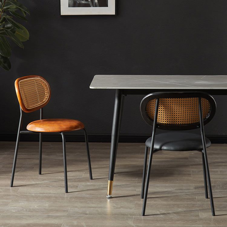 Glam Metal Kitchen and Dining Room Chair Open Back Dining Side Chair Clearhalo 'Dining Chairs' 'Dining Tables & Seating' 'dining_chair' 'furn' 'furn_dining_chair' 'Furniture' 'furniture_dining_chair' 'Kitchen & Dining Furniture' 4831619