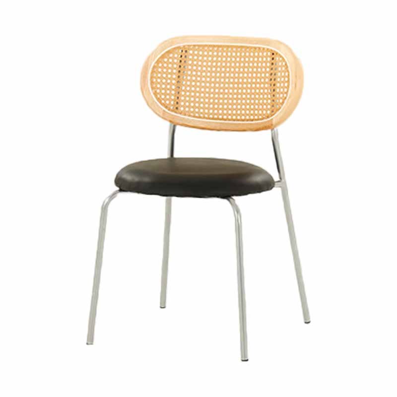 Glam Metal Kitchen and Dining Room Chair Open Back Dining Side Chair Wood-Black 1 Piece Clearhalo 'Dining Chairs' 'Dining Tables & Seating' 'dining_chair' 'furn' 'furn_dining_chair' 'Furniture' 'furniture_dining_chair' 'Kitchen & Dining Furniture' 4831620