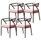 Modern Metal Arm Chair Open Back Dining Side Chair with Upholstered 21.6"x22.8"x29.5" Pink 4 Piece Set Black Clearhalo 'Dining Chairs' 'Dining Tables & Seating' 'dining_chair' 'furn' 'furn_dining_chair' 'Furniture' 'furniture_dining_chair' 'Kitchen & Dining Furniture' 4831629