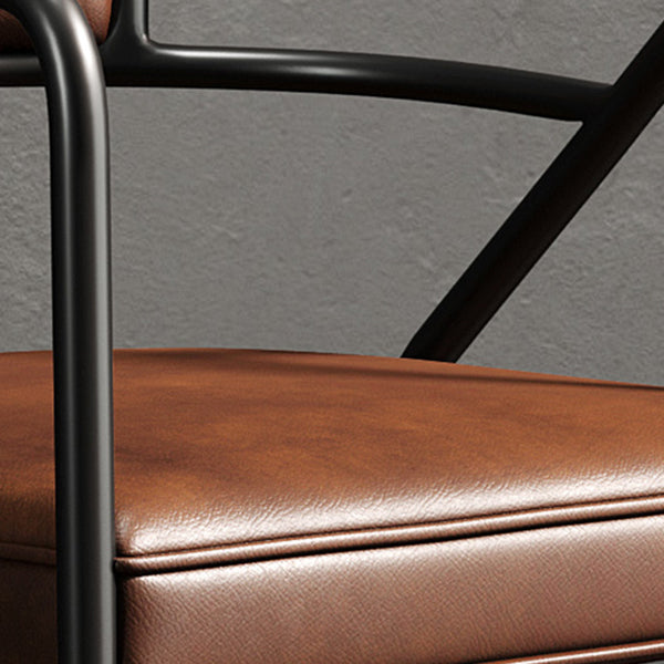 Modern Metal Arm Chair Open Back Dining Side Chair with Upholstered 21.6"x22.8"x29.5" Clearhalo 'Dining Chairs' 'Dining Tables & Seating' 'dining_chair' 'furn' 'furn_dining_chair' 'Furniture' 'furniture_dining_chair' 'Kitchen & Dining Furniture' 4831635