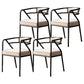 Modern Metal Arm Chair Open Back Dining Side Chair with Upholstered 21.6"x22.8"x29.5" Beige 4 Piece Set Black Clearhalo 'Dining Chairs' 'Dining Tables & Seating' 'dining_chair' 'furn' 'furn_dining_chair' 'Furniture' 'furniture_dining_chair' 'Kitchen & Dining Furniture' 4831638
