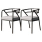 Modern Metal Arm Chair Open Back Dining Side Chair with Upholstered 21.6"x22.8"x29.5" Gray-White 2 Piece Set Black Clearhalo 'Dining Chairs' 'Dining Tables & Seating' 'dining_chair' 'furn' 'furn_dining_chair' 'Furniture' 'furniture_dining_chair' 'Kitchen & Dining Furniture' 4831643