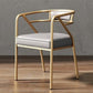 Modern Metal Arm Chair Open Back Dining Side Chair with Upholstered 21.6"x22.8"x29.5" Gray-White 1 Piece Brass Gold Clearhalo 'Dining Chairs' 'Dining Tables & Seating' 'dining_chair' 'furn' 'furn_dining_chair' 'Furniture' 'furniture_dining_chair' 'Kitchen & Dining Furniture' 4831645