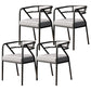 Modern Metal Arm Chair Open Back Dining Side Chair with Upholstered 21.6"x22.8"x29.5" Grey 4 Piece Set Black Clearhalo 'Dining Chairs' 'Dining Tables & Seating' 'dining_chair' 'furn' 'furn_dining_chair' 'Furniture' 'furniture_dining_chair' 'Kitchen & Dining Furniture' 4831653