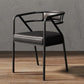 Modern Metal Arm Chair Open Back Dining Side Chair with Upholstered 21.6"x22.8"x29.5" Gloss Black 1 Piece Black Clearhalo 'Dining Chairs' 'Dining Tables & Seating' 'dining_chair' 'furn' 'furn_dining_chair' 'Furniture' 'furniture_dining_chair' 'Kitchen & Dining Furniture' 4831654