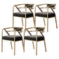 Modern Metal Arm Chair Open Back Dining Side Chair with Upholstered 21.6"x22.8"x29.5" Black 4 Piece Set Brass Gold Clearhalo 'Dining Chairs' 'Dining Tables & Seating' 'dining_chair' 'furn' 'furn_dining_chair' 'Furniture' 'furniture_dining_chair' 'Kitchen & Dining Furniture' 4831665