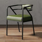 Modern Metal Arm Chair Open Back Dining Side Chair with Upholstered 21.6"x22.8"x29.5" Green 1 Piece Black Clearhalo 'Dining Chairs' 'Dining Tables & Seating' 'dining_chair' 'furn' 'furn_dining_chair' 'Furniture' 'furniture_dining_chair' 'Kitchen & Dining Furniture' 4831666