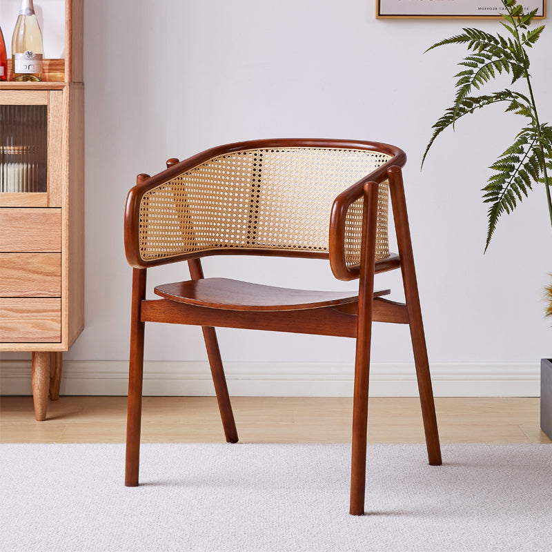 Contemporary Rubberwood Dining Room Chair Open Back Dining Side Chair Walnut Natural Clearhalo 'Dining Chairs' 'Dining Tables & Seating' 'dining_chair' 'furn' 'furn_dining_chair' 'Furniture' 'furniture_dining_chair' 'Kitchen & Dining Furniture' 4831702