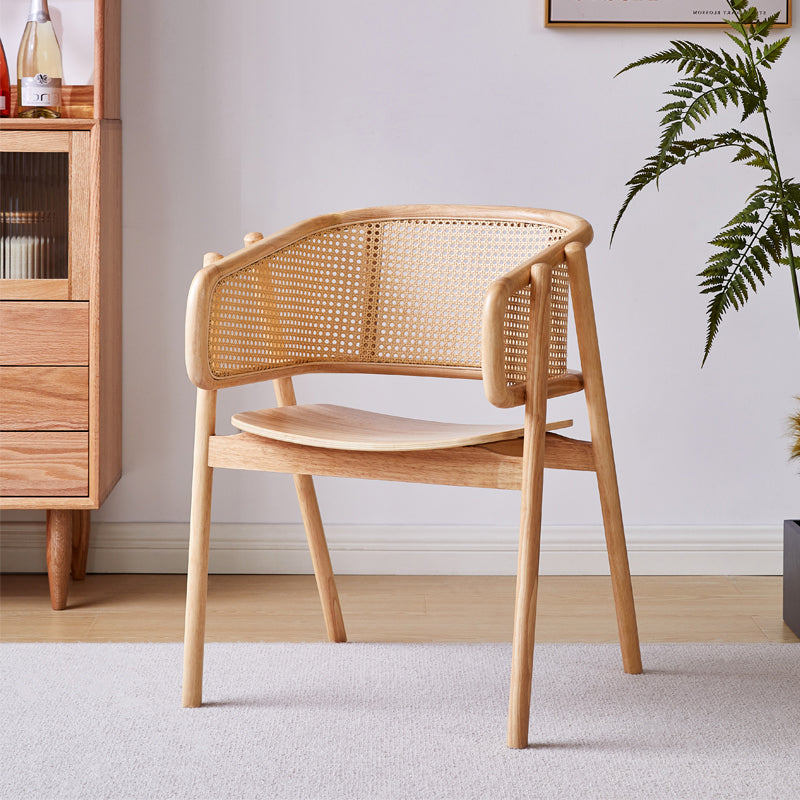 Contemporary Rubberwood Dining Room Chair Open Back Dining Side Chair Wood Natural Clearhalo 'Dining Chairs' 'Dining Tables & Seating' 'dining_chair' 'furn' 'furn_dining_chair' 'Furniture' 'furniture_dining_chair' 'Kitchen & Dining Furniture' 4831708