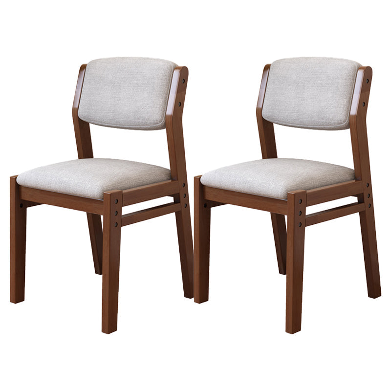 Modern Style Wood Chair Open Back Dining Side Chair with Upholstered for Dining Room Walnut 2 Piece Set Clearhalo 'Dining Chairs' 'Dining Tables & Seating' 'dining_chair' 'furn' 'furn_dining_chair' 'Furniture' 'furniture_dining_chair' 'Kitchen & Dining Furniture' 4831724