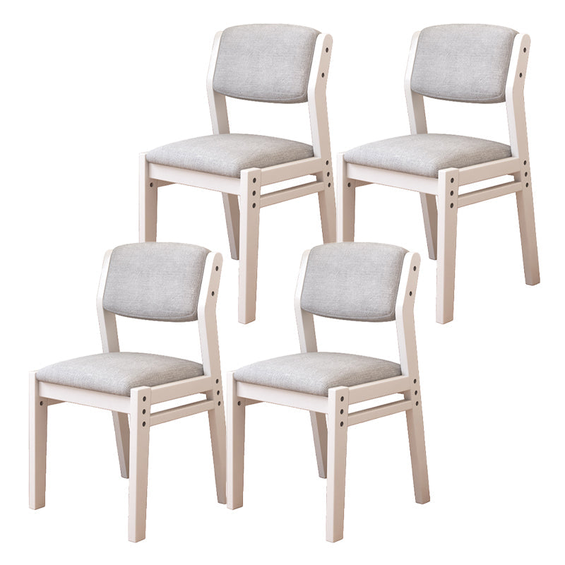 Modern Style Wood Chair Open Back Dining Side Chair with Upholstered for Dining Room White 4 Piece Set Clearhalo 'Dining Chairs' 'Dining Tables & Seating' 'dining_chair' 'furn' 'furn_dining_chair' 'Furniture' 'furniture_dining_chair' 'Kitchen & Dining Furniture' 4831732