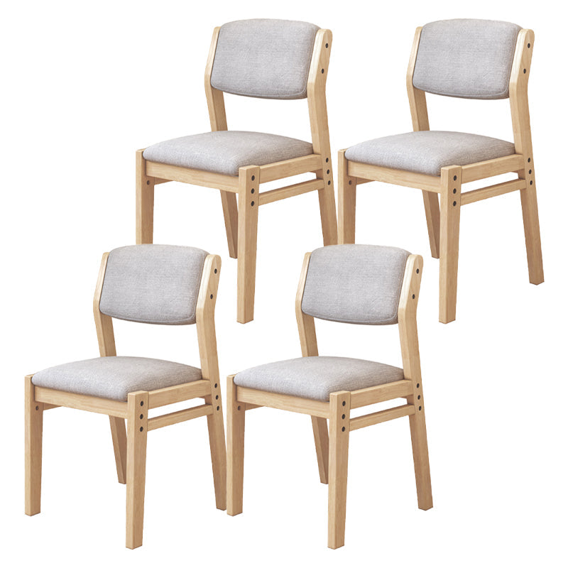 Modern Style Wood Chair Open Back Dining Side Chair with Upholstered for Dining Room Wood-Light Grey 4 Piece Set Clearhalo 'Dining Chairs' 'Dining Tables & Seating' 'dining_chair' 'furn' 'furn_dining_chair' 'Furniture' 'furniture_dining_chair' 'Kitchen & Dining Furniture' 4831737