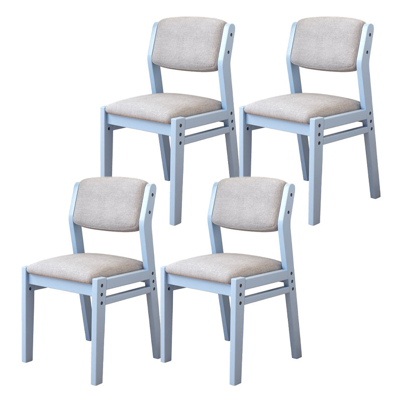 Modern Style Wood Chair Open Back Dining Side Chair with Upholstered for Dining Room Blue 4 Piece Set Clearhalo 'Dining Chairs' 'Dining Tables & Seating' 'dining_chair' 'furn' 'furn_dining_chair' 'Furniture' 'furniture_dining_chair' 'Kitchen & Dining Furniture' 4831748