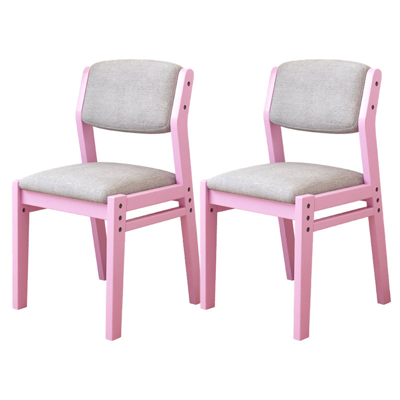 Modern Style Wood Chair Open Back Dining Side Chair with Upholstered for Dining Room Gray-Pink 2 Piece Set Clearhalo 'Dining Chairs' 'Dining Tables & Seating' 'dining_chair' 'furn' 'furn_dining_chair' 'Furniture' 'furniture_dining_chair' 'Kitchen & Dining Furniture' 4831750