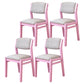 Modern Style Wood Chair Open Back Dining Side Chair with Upholstered for Dining Room Gray-Pink 4 Piece Set Clearhalo 'Dining Chairs' 'Dining Tables & Seating' 'dining_chair' 'furn' 'furn_dining_chair' 'Furniture' 'furniture_dining_chair' 'Kitchen & Dining Furniture' 4831751