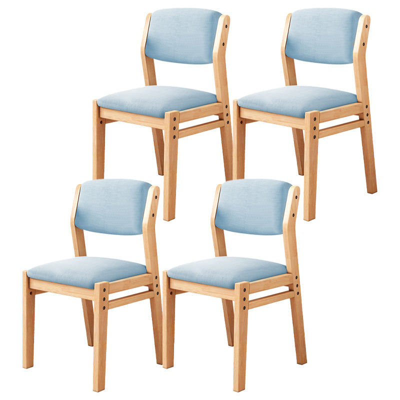 Modern Style Wood Chair Open Back Dining Side Chair with Upholstered for Dining Room Light Blue 4 Piece Set Clearhalo 'Dining Chairs' 'Dining Tables & Seating' 'dining_chair' 'furn' 'furn_dining_chair' 'Furniture' 'furniture_dining_chair' 'Kitchen & Dining Furniture' 4831754