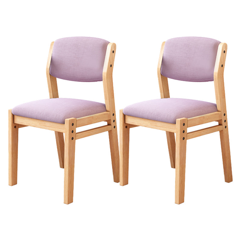Modern Style Wood Chair Open Back Dining Side Chair with Upholstered for Dining Room Pink 2 Piece Set Clearhalo 'Dining Chairs' 'Dining Tables & Seating' 'dining_chair' 'furn' 'furn_dining_chair' 'Furniture' 'furniture_dining_chair' 'Kitchen & Dining Furniture' 4831756