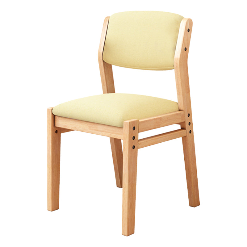 Modern Style Wood Chair Open Back Dining Side Chair with Upholstered for Dining Room Yellow 1 Piece Clearhalo 'Dining Chairs' 'Dining Tables & Seating' 'dining_chair' 'furn' 'furn_dining_chair' 'Furniture' 'furniture_dining_chair' 'Kitchen & Dining Furniture' 4831758