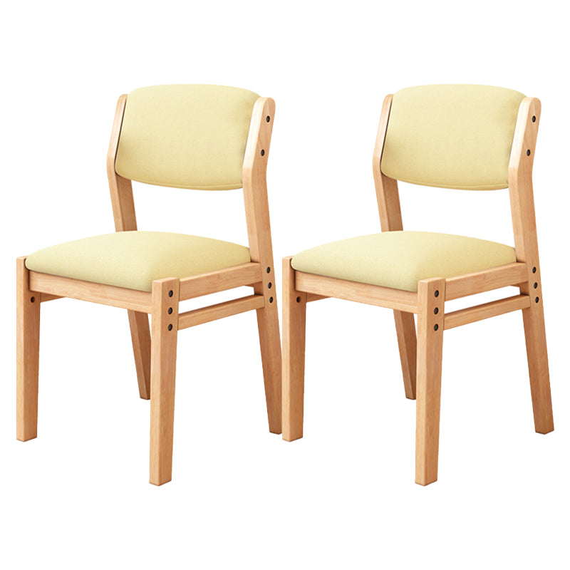 Modern Style Wood Chair Open Back Dining Side Chair with Upholstered for Dining Room Yellow 2 Piece Set Clearhalo 'Dining Chairs' 'Dining Tables & Seating' 'dining_chair' 'furn' 'furn_dining_chair' 'Furniture' 'furniture_dining_chair' 'Kitchen & Dining Furniture' 4831759