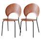 Contemporary Metal Kitchen and Dining Room Chair Open Back Dining Side Chair Walnut 2 Piece Set Black Clearhalo 'Dining Chairs' 'Dining Tables & Seating' 'dining_chair' 'furn' 'furn_dining_chair' 'Furniture' 'furniture_dining_chair' 'Kitchen & Dining Furniture' 4831778