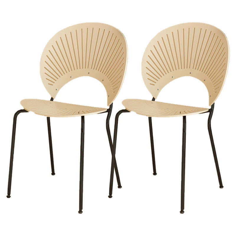 Contemporary Metal Kitchen and Dining Room Chair Open Back Dining Side Chair White 2 Piece Set Black Clearhalo 'Dining Chairs' 'Dining Tables & Seating' 'dining_chair' 'furn' 'furn_dining_chair' 'Furniture' 'furniture_dining_chair' 'Kitchen & Dining Furniture' 4831788