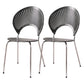 Contemporary Metal Kitchen and Dining Room Chair Open Back Dining Side Chair Black 2 Piece Set Silver Clearhalo 'Dining Chairs' 'Dining Tables & Seating' 'dining_chair' 'furn' 'furn_dining_chair' 'Furniture' 'furniture_dining_chair' 'Kitchen & Dining Furniture' 4831791