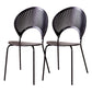 Contemporary Metal Kitchen and Dining Room Chair Open Back Dining Side Chair Black 2 Piece Set Black Clearhalo 'Dining Chairs' 'Dining Tables & Seating' 'dining_chair' 'furn' 'furn_dining_chair' 'Furniture' 'furniture_dining_chair' 'Kitchen & Dining Furniture' 4831794
