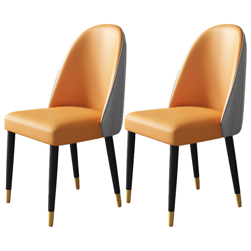 Modern Style Wood Chair Parsons Chair with Upholstered for Dining Room Orange-Gray 2 Piece Set Clearhalo 'Dining Chairs' 'Dining Tables & Seating' 'dining_chair' 'furn' 'furn_dining_chair' 'Furniture' 'furniture_dining_chair' 'Kitchen & Dining Furniture' 4831798