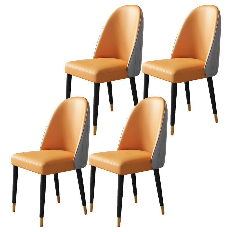 Modern Style Wood Chair Parsons Chair with Upholstered for Dining Room Orange-Gray 4 Piece Set Clearhalo 'Dining Chairs' 'Dining Tables & Seating' 'dining_chair' 'furn' 'furn_dining_chair' 'Furniture' 'furniture_dining_chair' 'Kitchen & Dining Furniture' 4831800