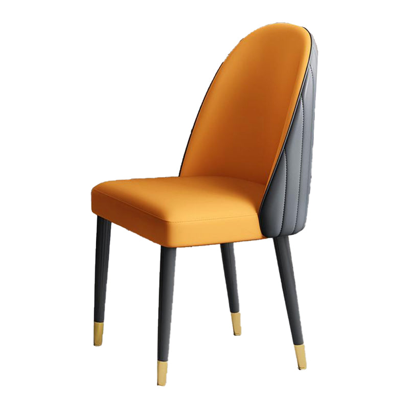 Modern Style Wood Chair Parsons Chair with Upholstered for Dining Room Orange 1 Piece Clearhalo 'Dining Chairs' 'Dining Tables & Seating' 'dining_chair' 'furn' 'furn_dining_chair' 'Furniture' 'furniture_dining_chair' 'Kitchen & Dining Furniture' 4831801