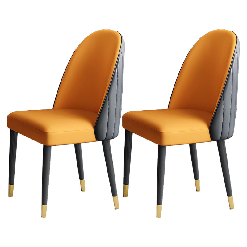Modern Style Wood Chair Parsons Chair with Upholstered for Dining Room Orange 2 Piece Set Clearhalo 'Dining Chairs' 'Dining Tables & Seating' 'dining_chair' 'furn' 'furn_dining_chair' 'Furniture' 'furniture_dining_chair' 'Kitchen & Dining Furniture' 4831804