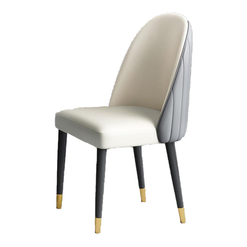 Modern Style Wood Chair Parsons Chair with Upholstered for Dining Room White-Gray 1 Piece Clearhalo 'Dining Chairs' 'Dining Tables & Seating' 'dining_chair' 'furn' 'furn_dining_chair' 'Furniture' 'furniture_dining_chair' 'Kitchen & Dining Furniture' 4831807