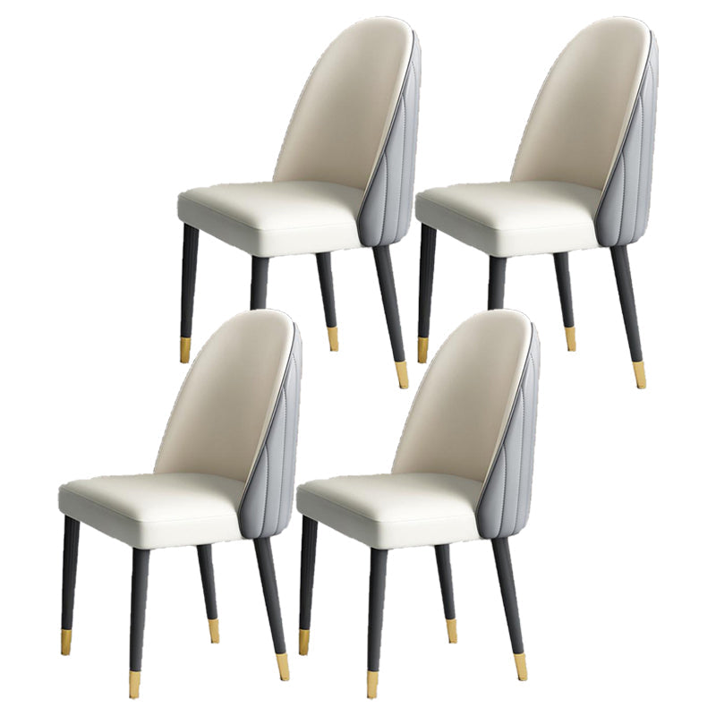 Modern Style Wood Chair Parsons Chair with Upholstered for Dining Room White-Gray 4 Piece Set Clearhalo 'Dining Chairs' 'Dining Tables & Seating' 'dining_chair' 'furn' 'furn_dining_chair' 'Furniture' 'furniture_dining_chair' 'Kitchen & Dining Furniture' 4831811