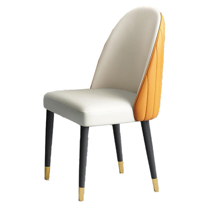 Modern Style Wood Chair Parsons Chair with Upholstered for Dining Room White-Orange 1 Piece Clearhalo 'Dining Chairs' 'Dining Tables & Seating' 'dining_chair' 'furn' 'furn_dining_chair' 'Furniture' 'furniture_dining_chair' 'Kitchen & Dining Furniture' 4831822