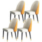 Modern Style Wood Chair Parsons Chair with Upholstered for Dining Room White-Orange 4 Piece Set Clearhalo 'Dining Chairs' 'Dining Tables & Seating' 'dining_chair' 'furn' 'furn_dining_chair' 'Furniture' 'furniture_dining_chair' 'Kitchen & Dining Furniture' 4831824