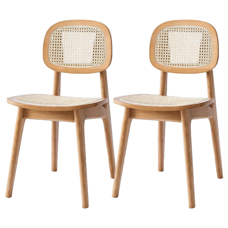 Modern Style Wood Chair Open Back Dining Side Chair for Dining Room 17"x15.7"x32" Natural 2 Piece Set Clearhalo 'Dining Chairs' 'Dining Tables & Seating' 'dining_chair' 'furn' 'furn_dining_chair' 'Furniture' 'furniture_dining_chair' 'Kitchen & Dining Furniture' 4831827