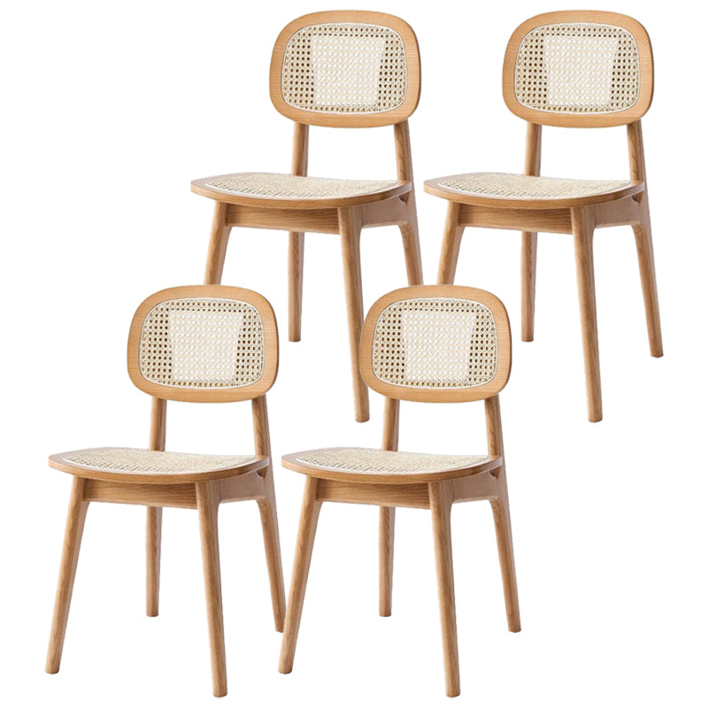 Modern Style Wood Chair Open Back Dining Side Chair for Dining Room 17"x15.7"x32" Natural 4 Piece Set Clearhalo 'Dining Chairs' 'Dining Tables & Seating' 'dining_chair' 'furn' 'furn_dining_chair' 'Furniture' 'furniture_dining_chair' 'Kitchen & Dining Furniture' 4831829