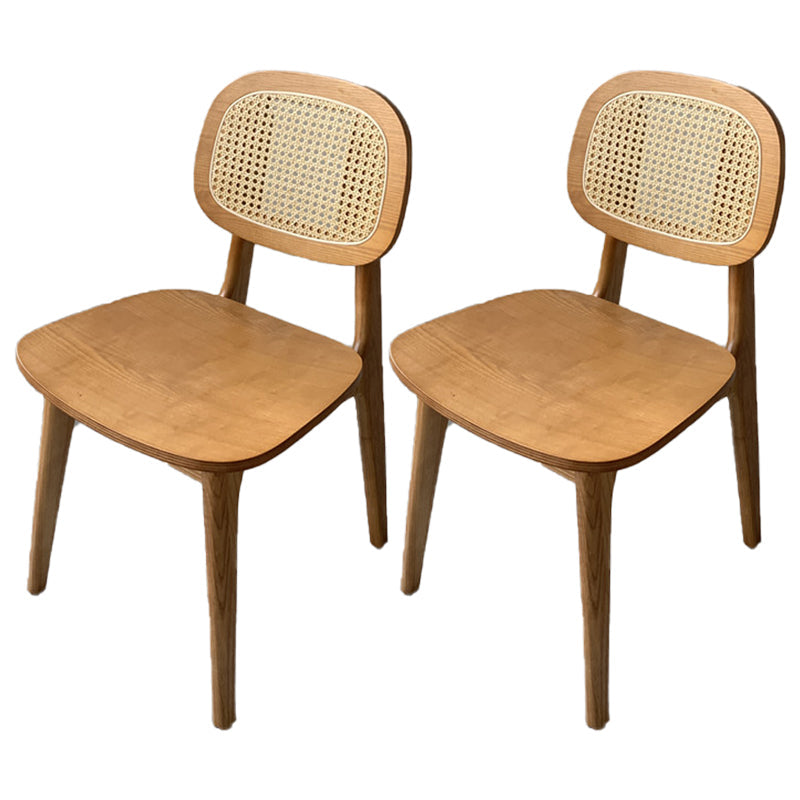 Modern Style Wood Chair Open Back Dining Side Chair for Dining Room 17"x15.7"x32" Wood 2 Piece Set Clearhalo 'Dining Chairs' 'Dining Tables & Seating' 'dining_chair' 'furn' 'furn_dining_chair' 'Furniture' 'furniture_dining_chair' 'Kitchen & Dining Furniture' 4831832