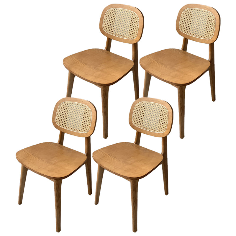 Modern Style Wood Chair Open Back Dining Side Chair for Dining Room 17"x15.7"x32" Wood 4 Piece Set Clearhalo 'Dining Chairs' 'Dining Tables & Seating' 'dining_chair' 'furn' 'furn_dining_chair' 'Furniture' 'furniture_dining_chair' 'Kitchen & Dining Furniture' 4831834