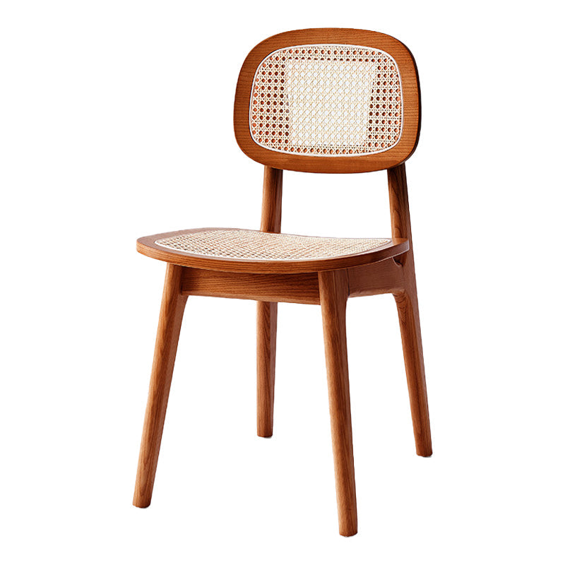 Modern Style Wood Chair Open Back Dining Side Chair for Dining Room 17"x15.7"x32" Natural Wood Almond 1 Piece Clearhalo 'Dining Chairs' 'Dining Tables & Seating' 'dining_chair' 'furn' 'furn_dining_chair' 'Furniture' 'furniture_dining_chair' 'Kitchen & Dining Furniture' 4831836