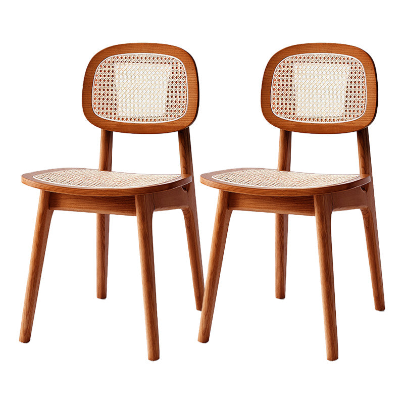 Modern Style Wood Chair Open Back Dining Side Chair for Dining Room 17"x15.7"x32" Natural Wood Almond 2 Piece Set Clearhalo 'Dining Chairs' 'Dining Tables & Seating' 'dining_chair' 'furn' 'furn_dining_chair' 'Furniture' 'furniture_dining_chair' 'Kitchen & Dining Furniture' 4831838
