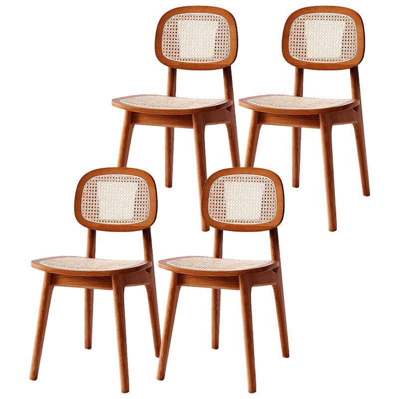 Modern Style Wood Chair Open Back Dining Side Chair for Dining Room 17"x15.7"x32" Natural Wood Almond 4 Piece Set Clearhalo 'Dining Chairs' 'Dining Tables & Seating' 'dining_chair' 'furn' 'furn_dining_chair' 'Furniture' 'furniture_dining_chair' 'Kitchen & Dining Furniture' 4831840