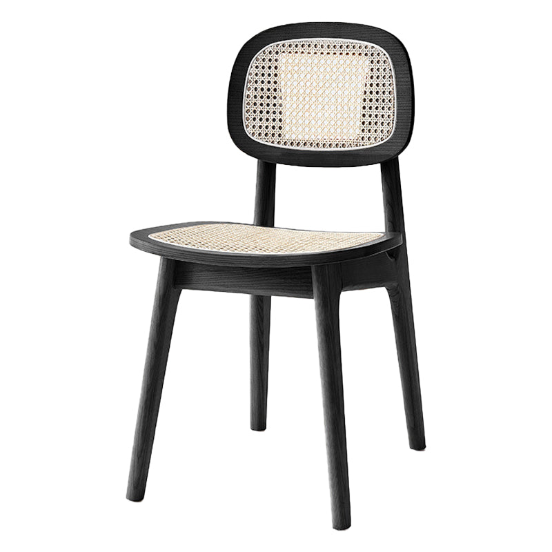 Modern Style Wood Chair Open Back Dining Side Chair for Dining Room 17"x15.7"x32" Black 1 Piece Clearhalo 'Dining Chairs' 'Dining Tables & Seating' 'dining_chair' 'furn' 'furn_dining_chair' 'Furniture' 'furniture_dining_chair' 'Kitchen & Dining Furniture' 4831842