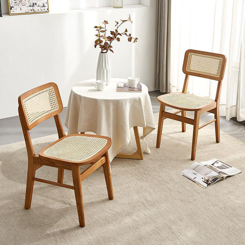 Glam Rattan Patio Dining Chair Open Back Dining Side Chair for Dining Room Clearhalo 'Dining Chairs' 'Dining Tables & Seating' 'dining_chair' 'furn' 'furn_dining_chair' 'Furniture' 'furniture_dining_chair' 'Kitchen & Dining Furniture' 4831874