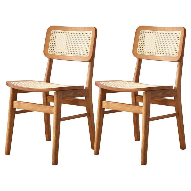 Glam Rattan Patio Dining Chair Open Back Dining Side Chair for Dining Room Wood 2 Piece Set Clearhalo 'Dining Chairs' 'Dining Tables & Seating' 'dining_chair' 'furn' 'furn_dining_chair' 'Furniture' 'furniture_dining_chair' 'Kitchen & Dining Furniture' 4831875
